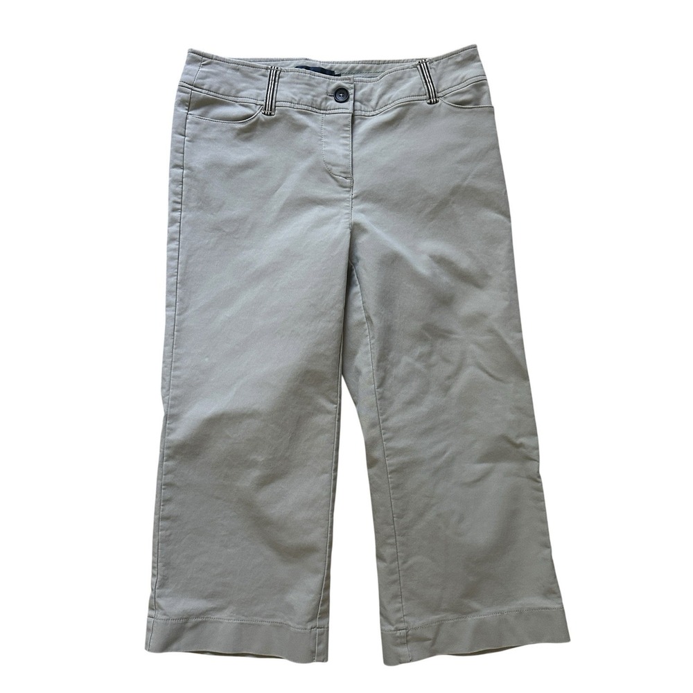Boden Crop Trousers Women's 30W x L20.5 Inch Beige Pockets Capri Cotton Blend